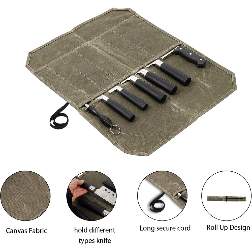 Wet Wax Canvas Knife Storage B - Commercial Kitchen Knife Holder 评论和价格