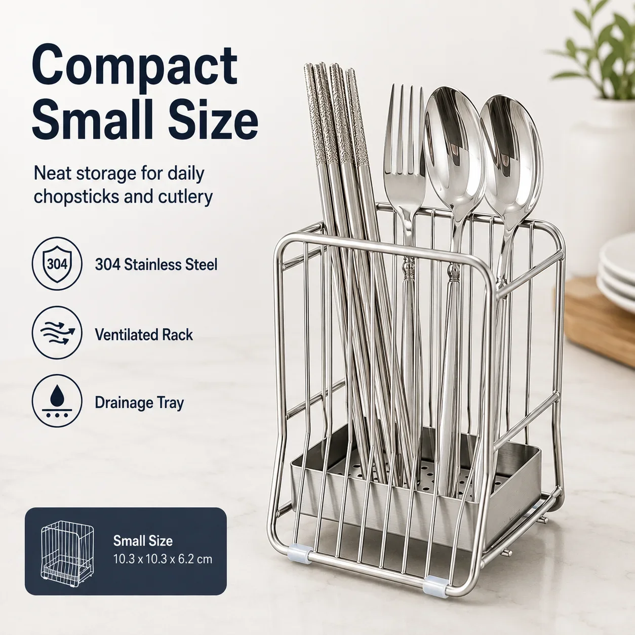 Chopstick Holder with Drain Tr - Commercial Kitchen Knife Holder 评论和价格
