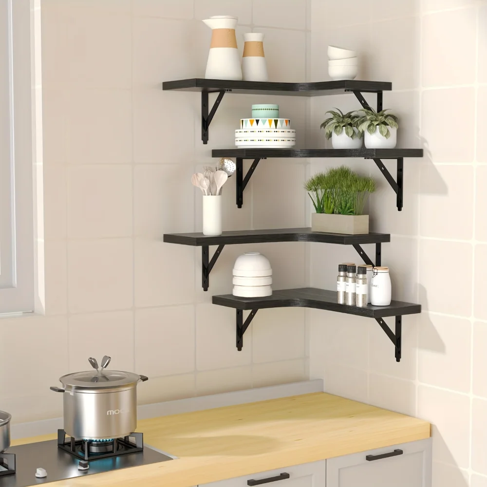 Natural Wood Grain Floating Sh - Commercial Kitchen Shed 评论和价格