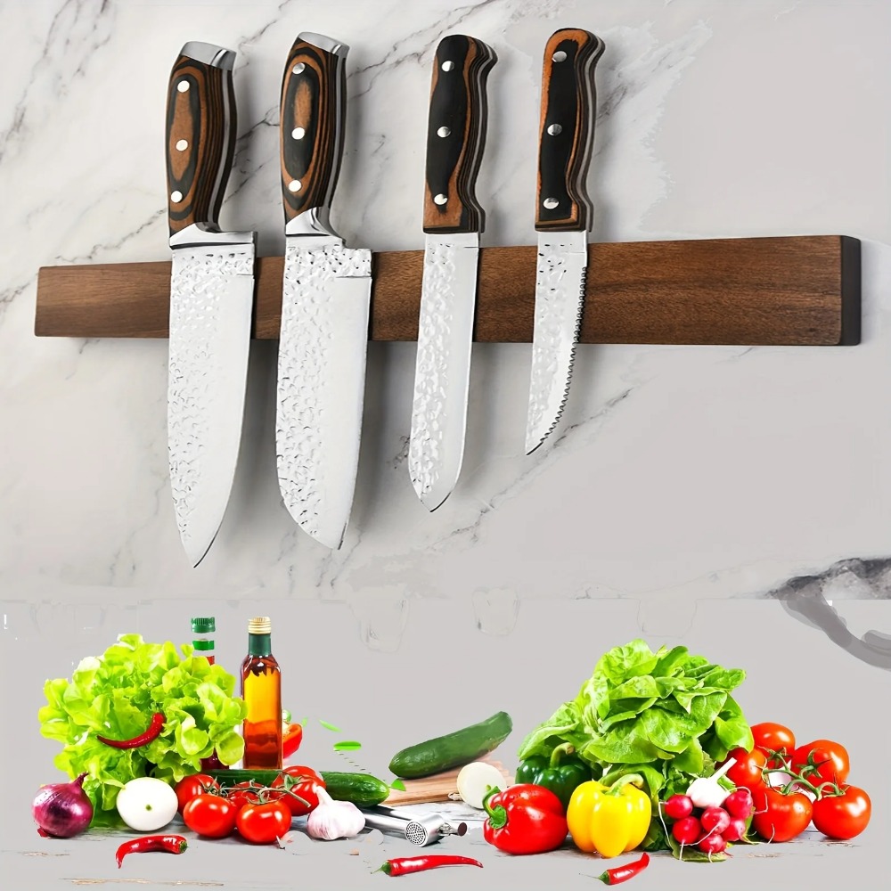 Walnut Wood Knife Holder -16in - Commercial Kitchen Knife Holder 评论和价格