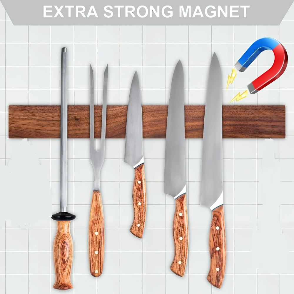 Walnut Wood Knife Holder -16in - Commercial Kitchen Knife Holder 评论和价格