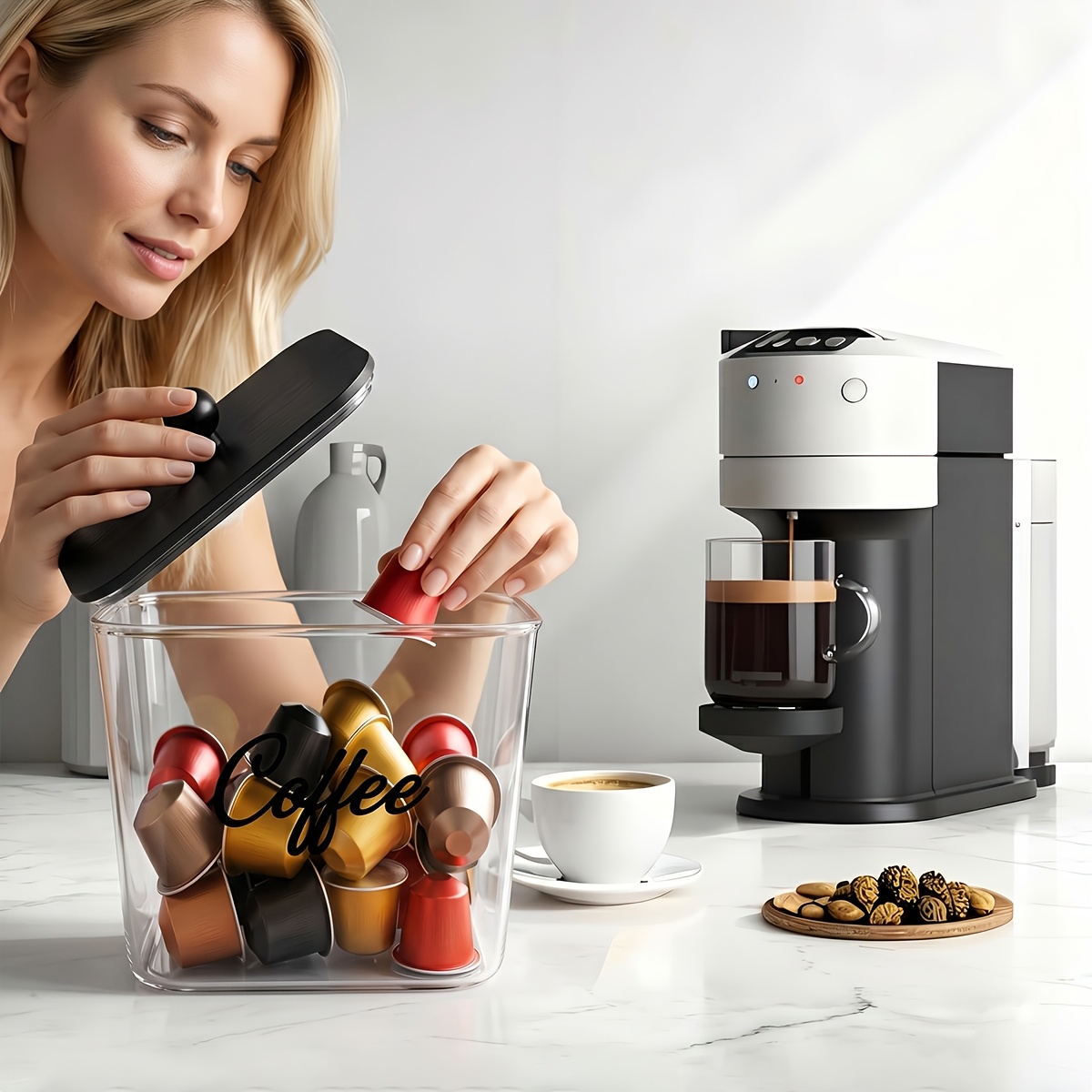 Coffee Pod Holder with Lids Pl - Commercial Kitchen Utensil Organizer 评论和价格