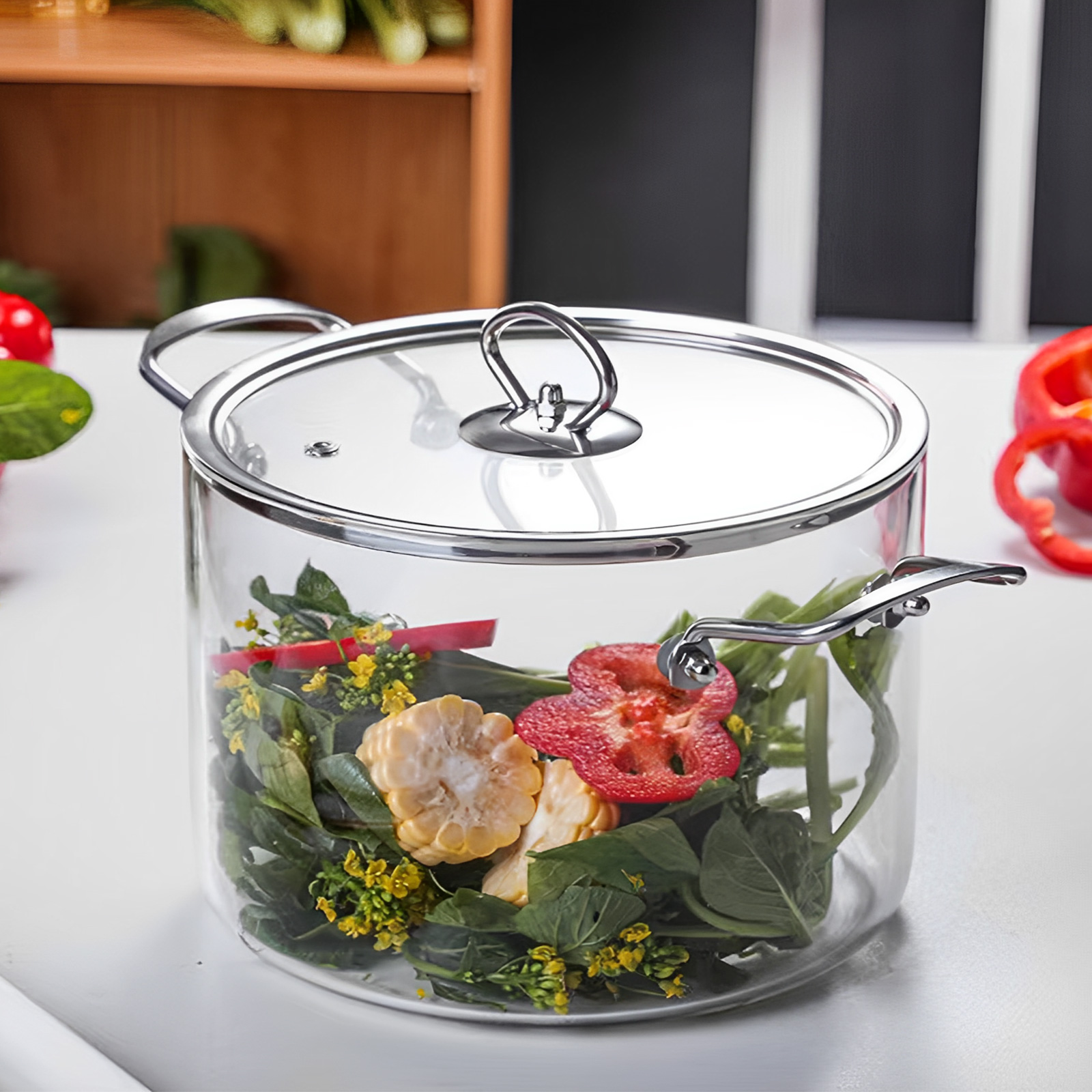 2.5L/3.5L Glass Cooking Pot wi - Soup Kettle Warmer 评论和价格