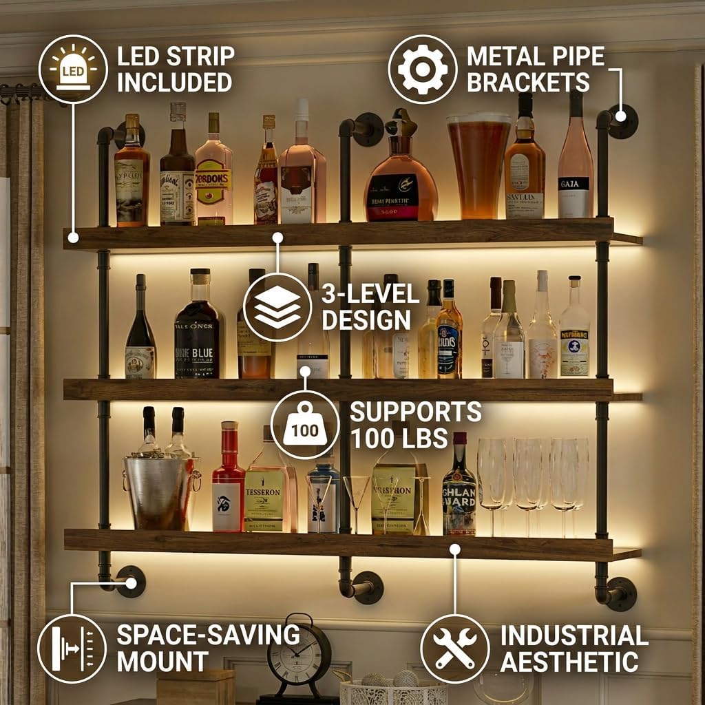 Wall Mounted Wine Rack With LE - Commercial Kitchen Shed 评论和价格