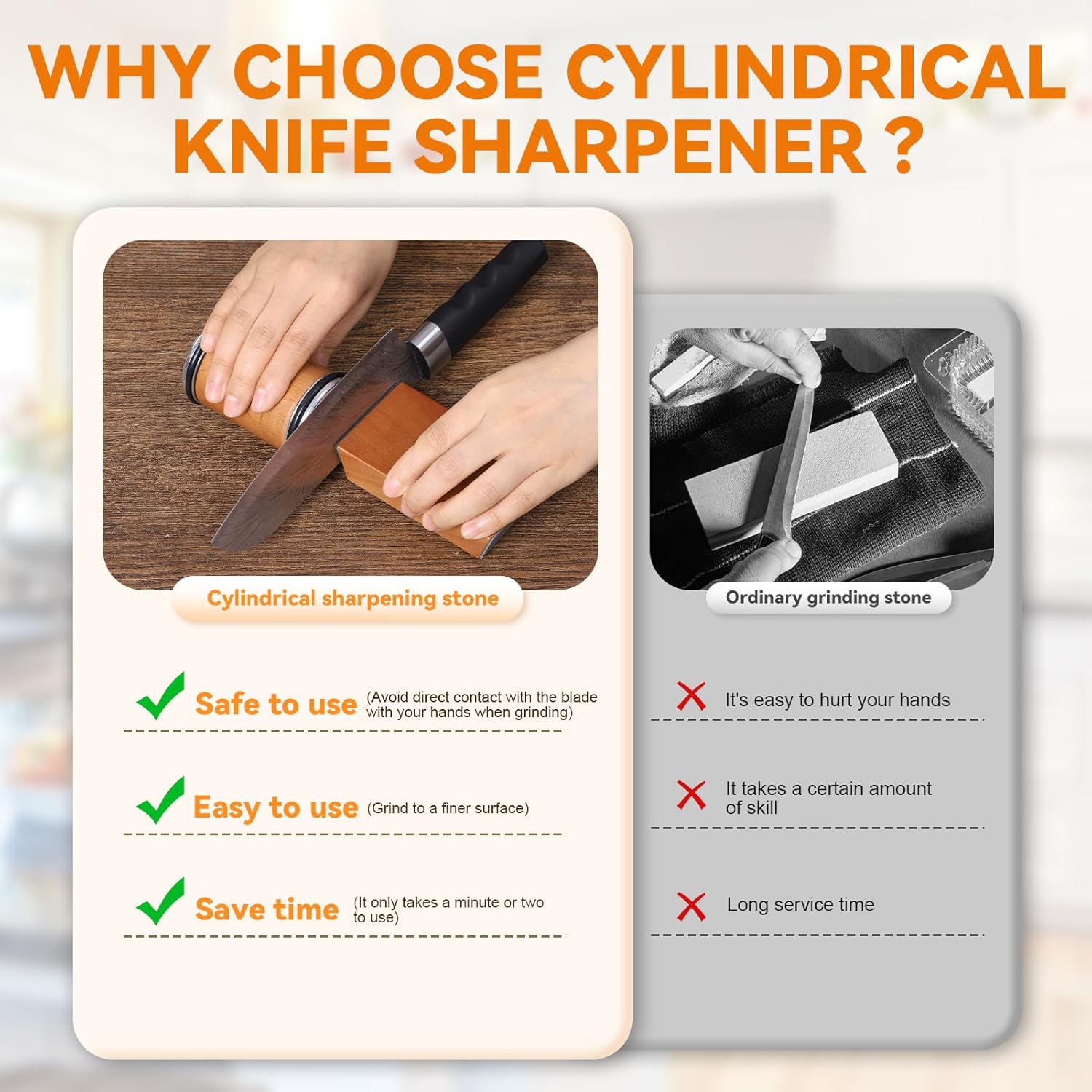 Rolling Knife Sharpener Magnet - Commercial Kitchen Knife Holder 评论和价格